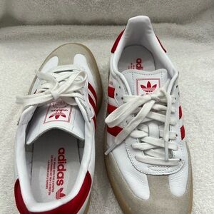 Adidas Red and White Classic Sneakers